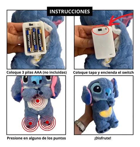 Peluche stitch anti estrés que respira relajante